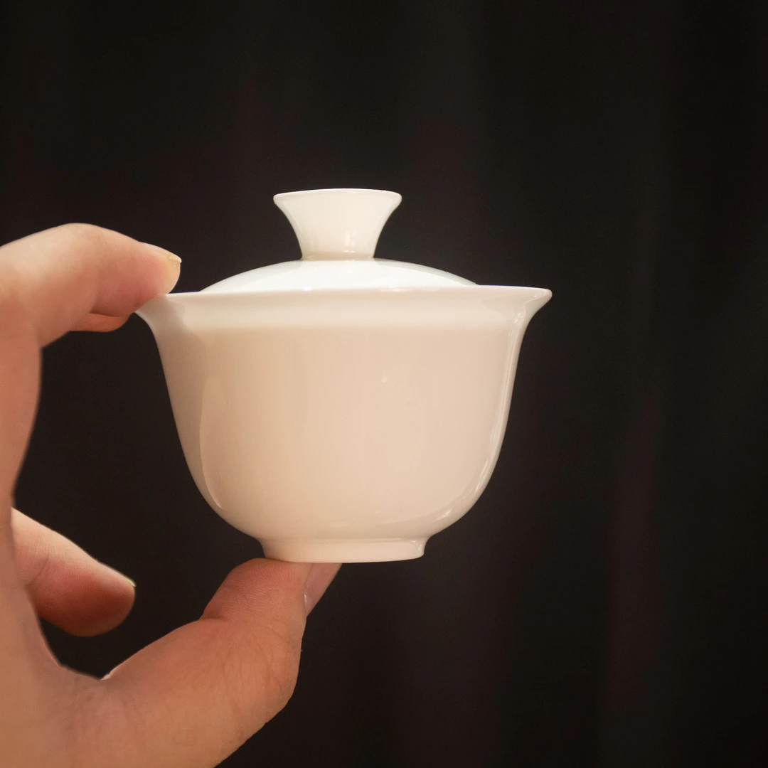 骨瓷盖碗品茗茶器盖碗泡茶茶道茶具办公室