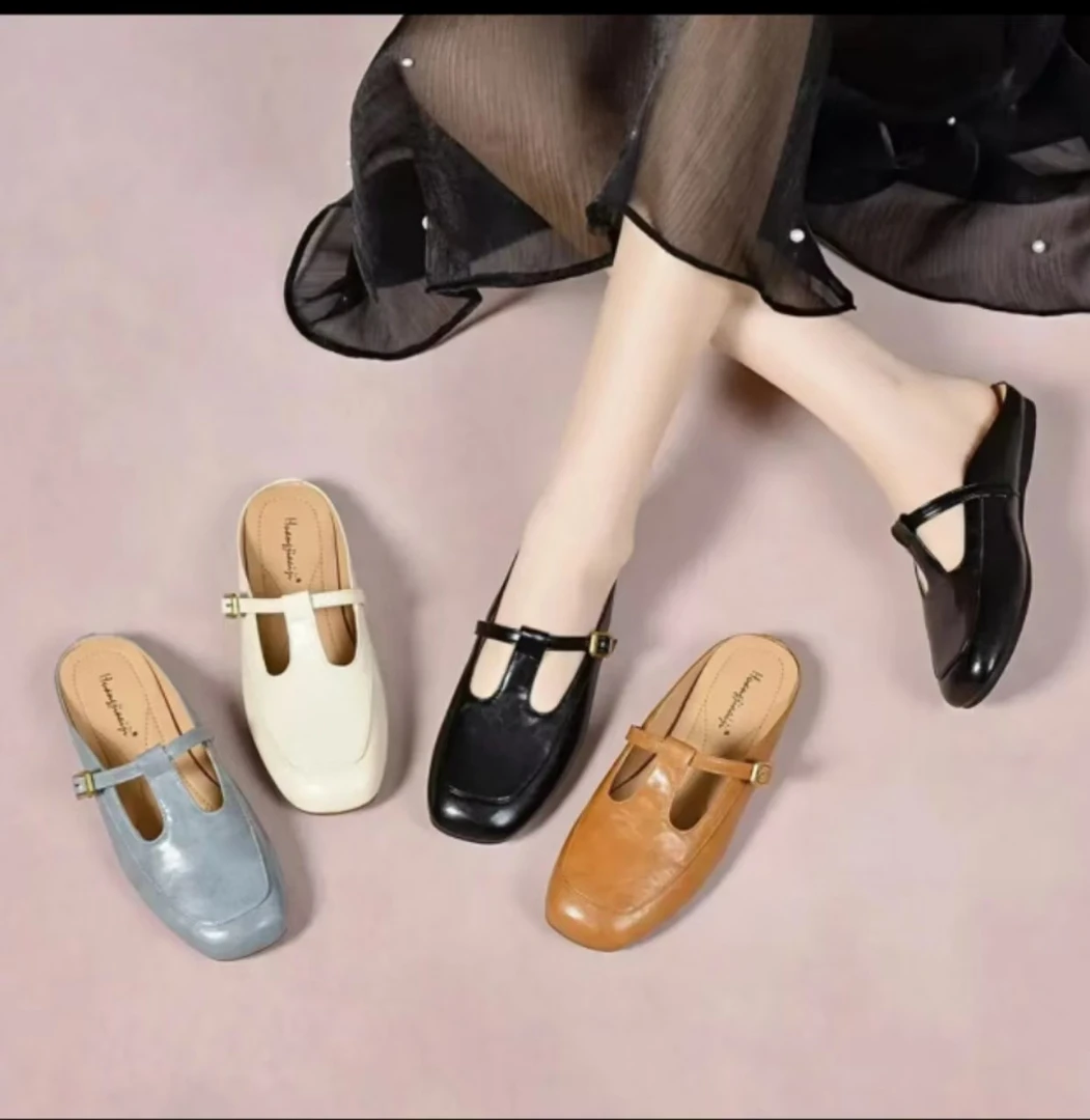 潮流伴侣英伦风鞋女2025春夏新款平底单鞋百搭一扣字带乐福鞋z