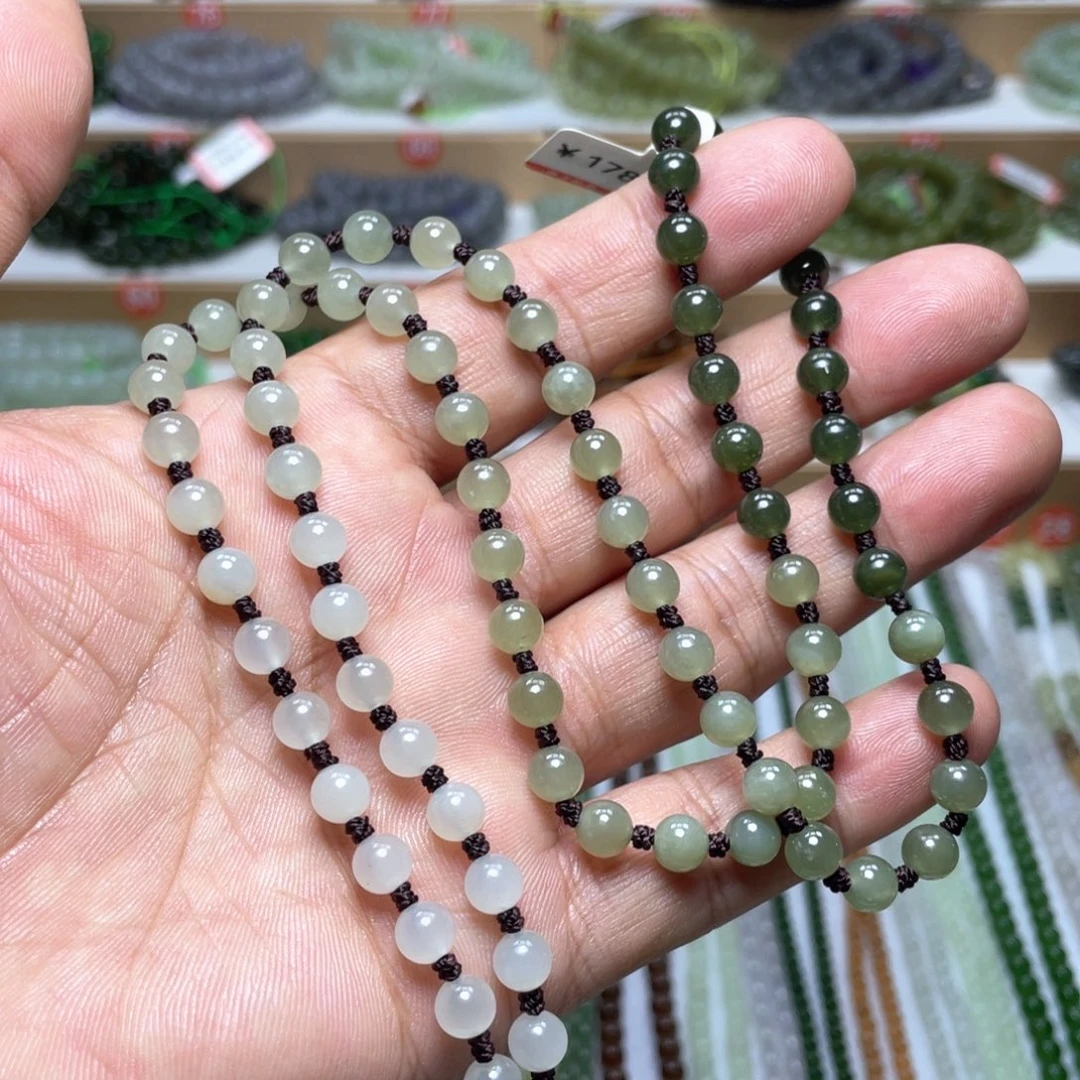 和田玉未镶嵌颈饰6mm