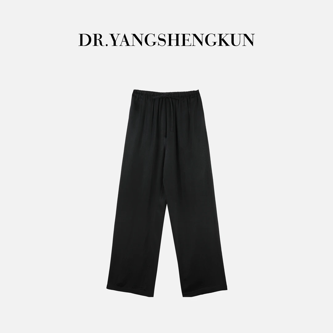 杨圣坤2025秋季新品女士薄款宽松垂感丝滑醋酸百搭休闲裤L2552815
