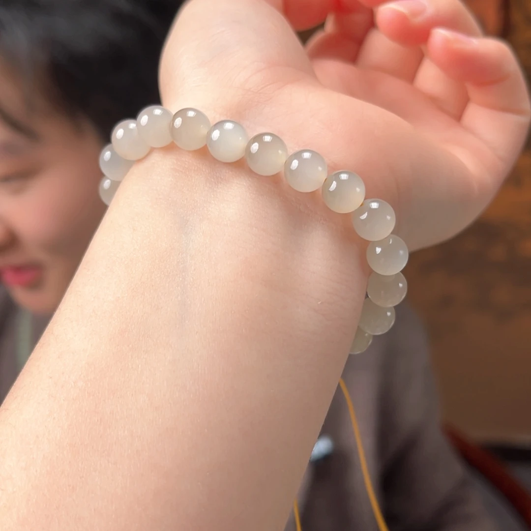 未镶嵌手串和田玉蜂蜜水猫眼8mm500