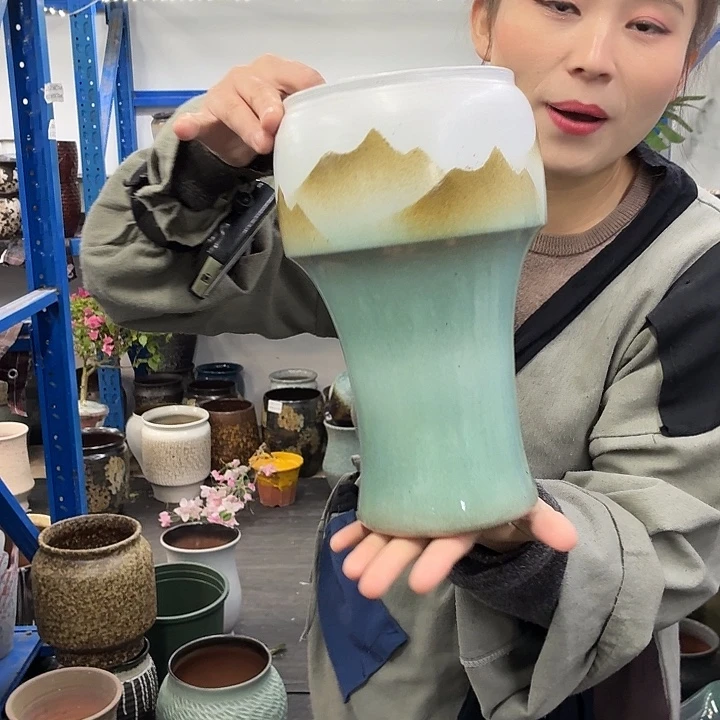 14×27 -粗陶花盆有孔-买买买