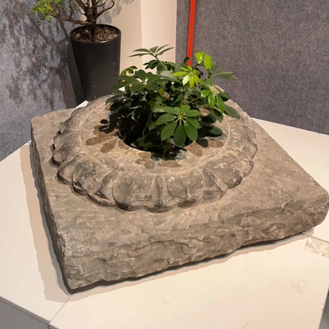 庭院落地石窝工艺品摆件