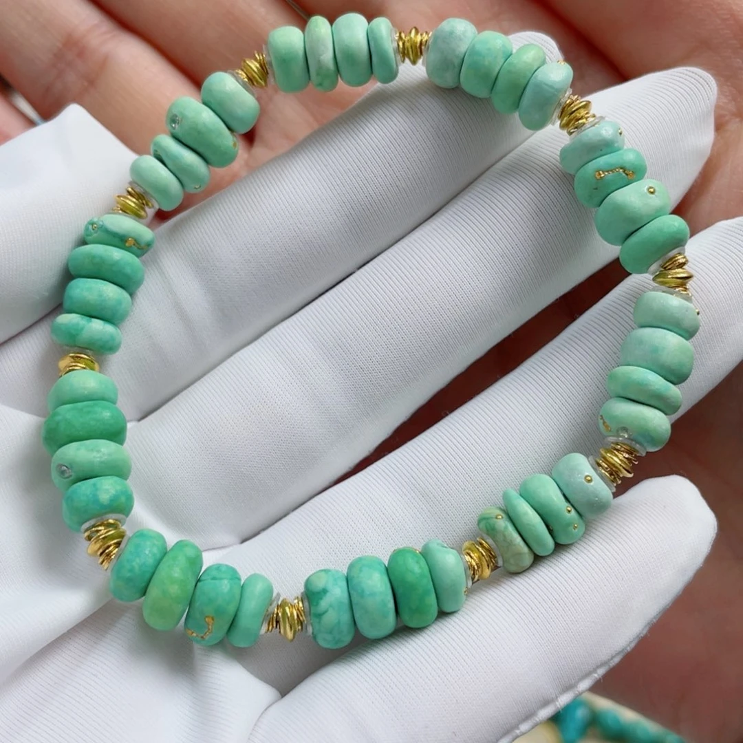 绿松石18K金镶嵌珠宝奇石