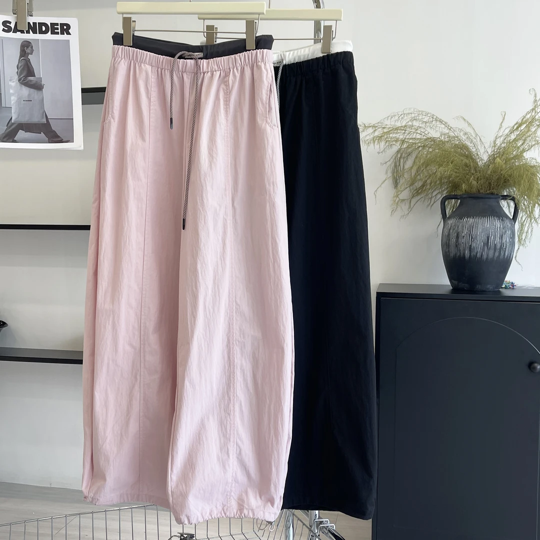 芊芊大码春季新款弯刀束脚休闲裤高腰百搭宽松松紧腰【JQ60091】