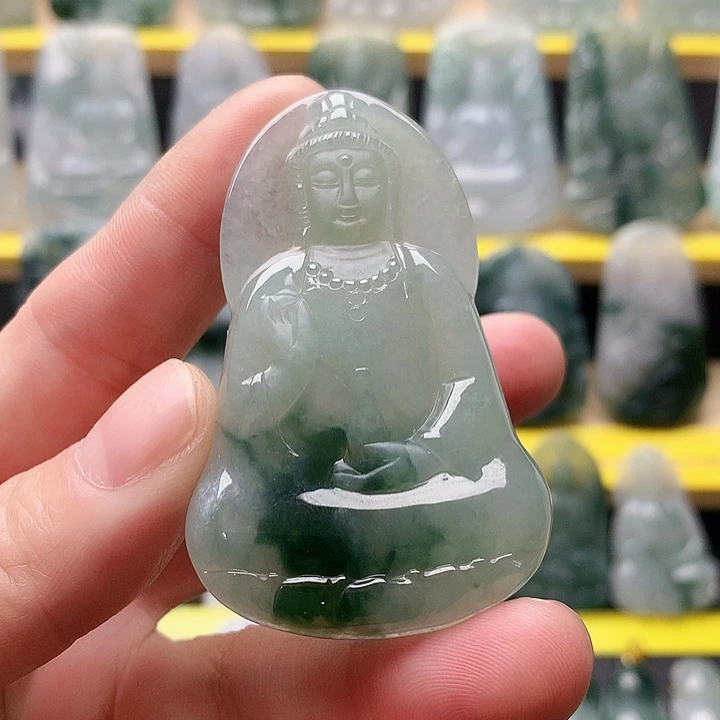 翡翠未镶嵌吊坠(不含链)素衣观音