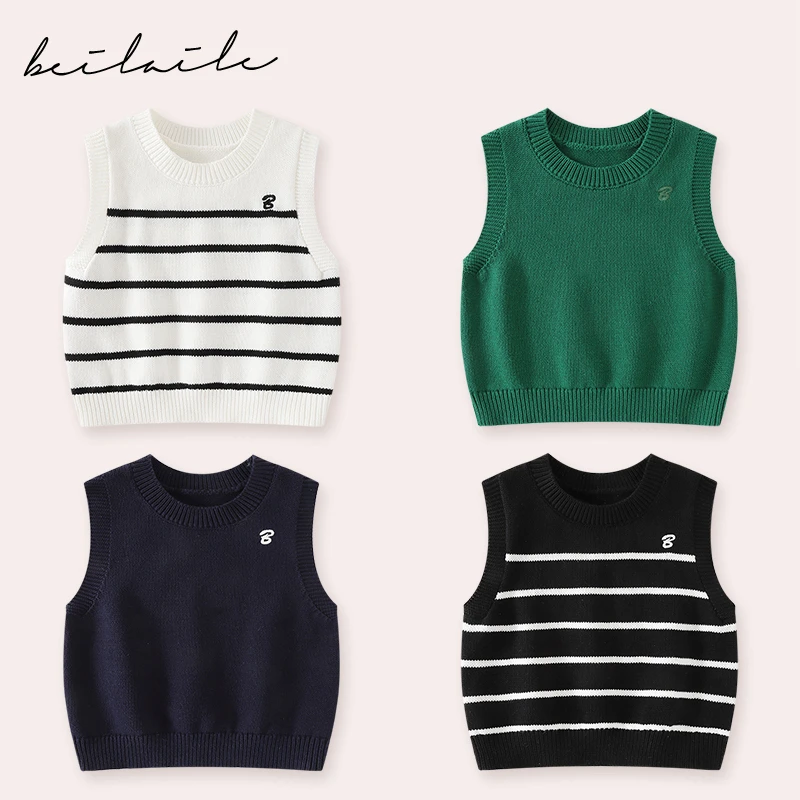 【百搭针织背心 小乐妈咪】宝宝春秋儿童装婴儿无袖上衣马甲背心B21