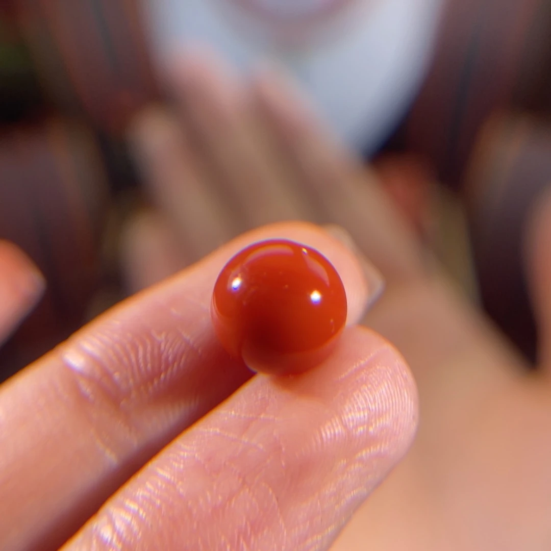 南红玛瑙阿东寨老南红圆珠 9.6mm未镶嵌