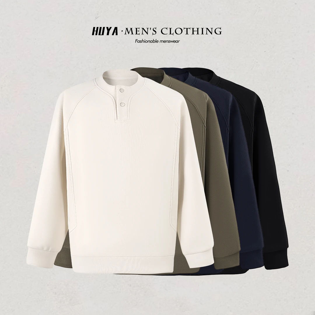 【丹丹专属】冬季桑蚕丝双面绒羊毛慵懒感时尚长袖圆领卫衣男M66866