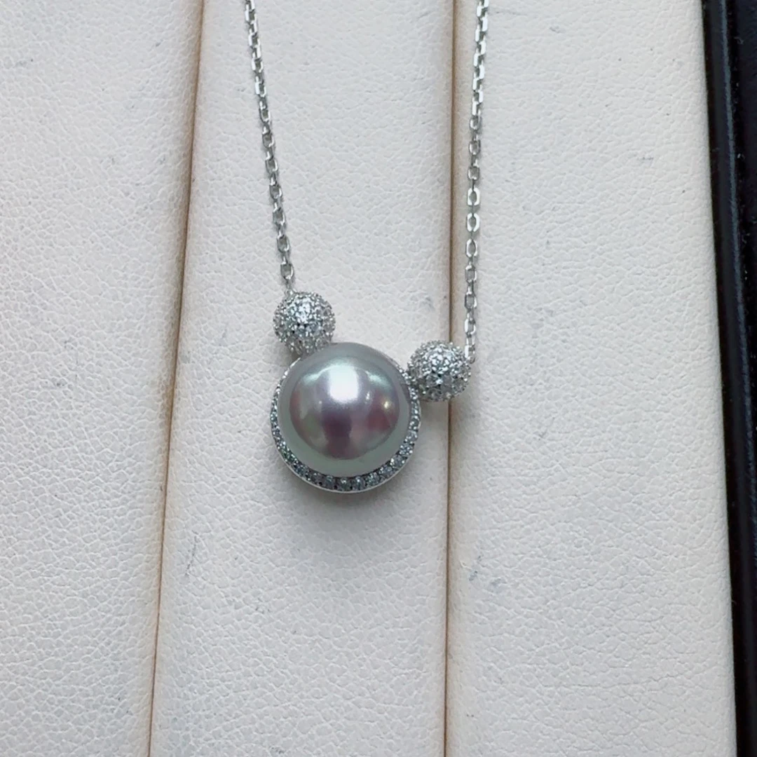 银S925镶嵌淡水珍珠颈饰@@bx119