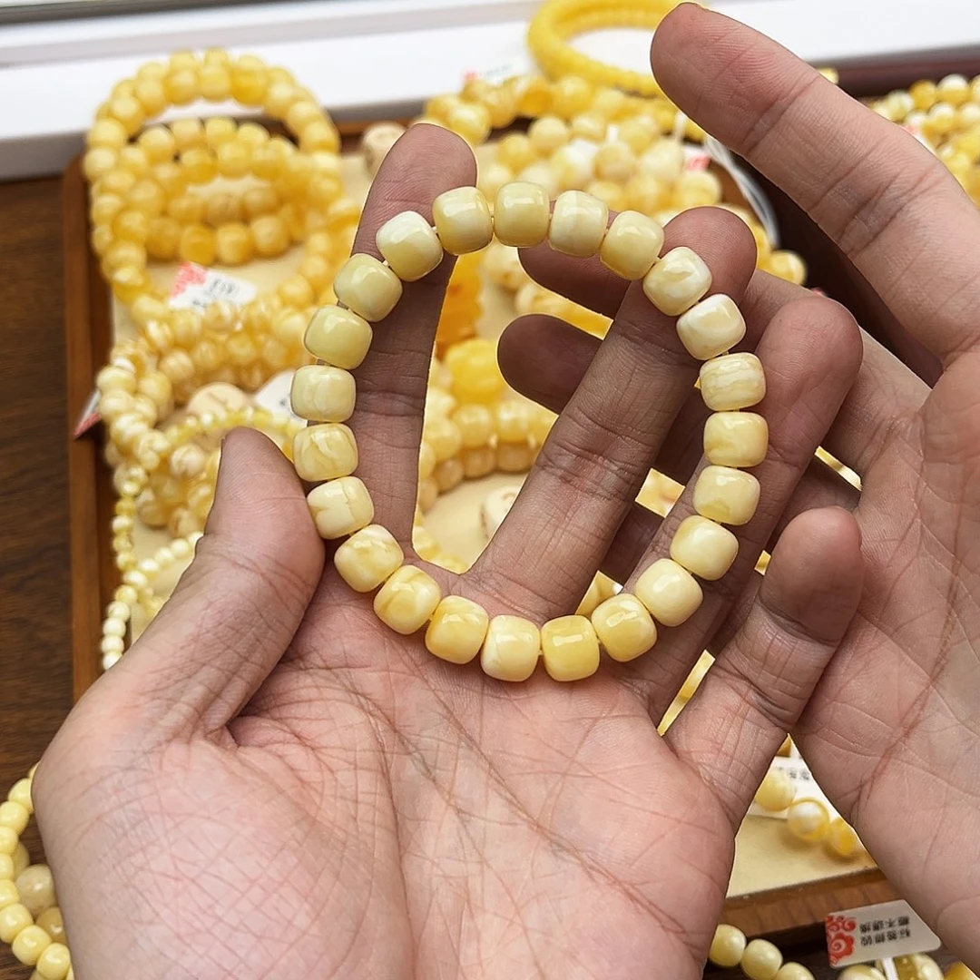 蜜蜡未镶嵌手串浓白蜡10mm