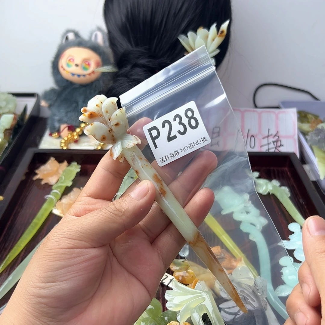 合金蛇纹石玉发饰虹****6