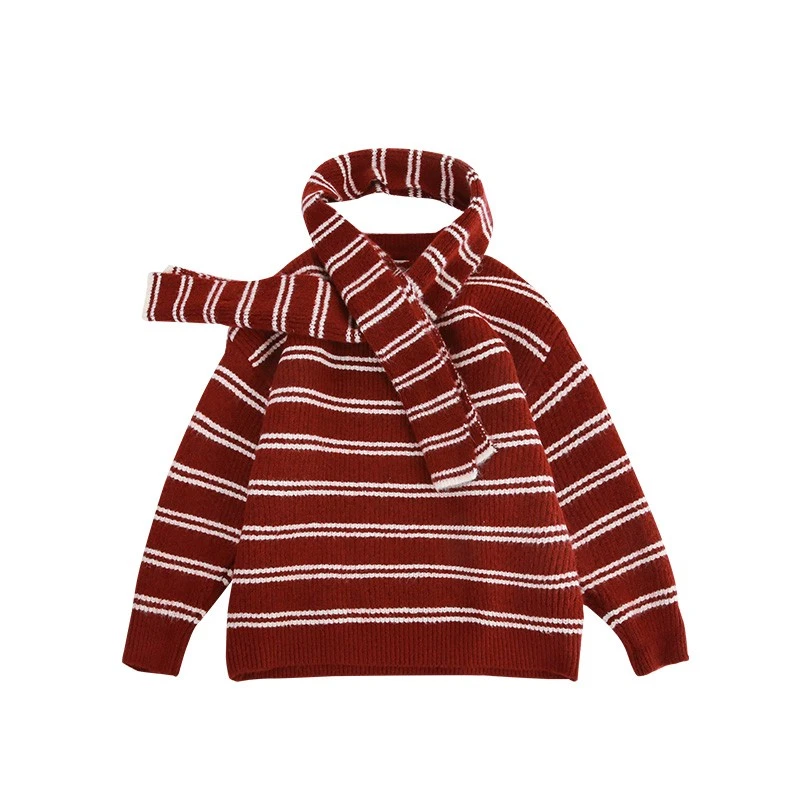 Y5143男童条纹毛衣中大童圆领上衣儿童加厚针织衫