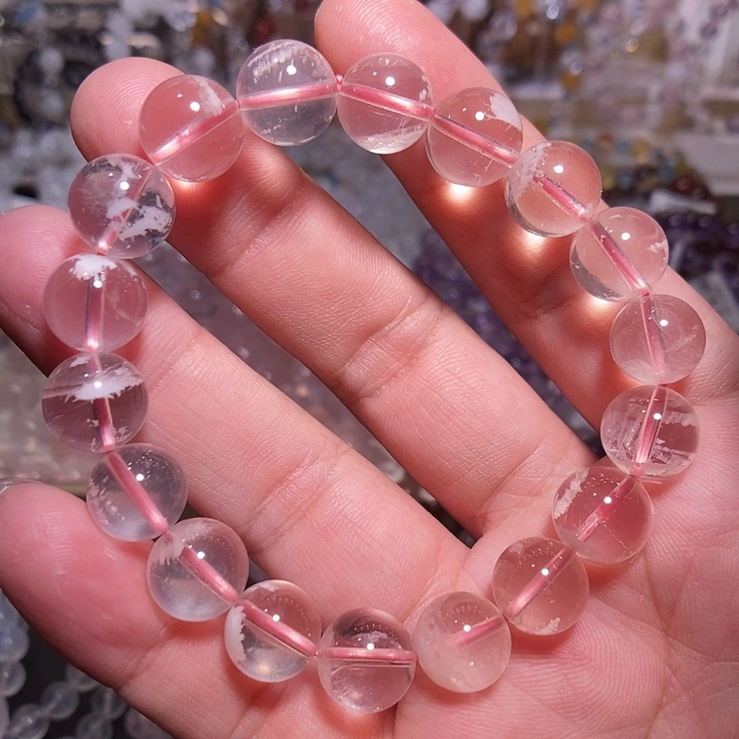 手链未镶嵌水晶粉雪花11mm