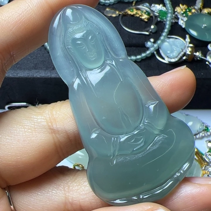 翡翠吊坠(不含链)未镶嵌小**姐翡翠吊坠项链