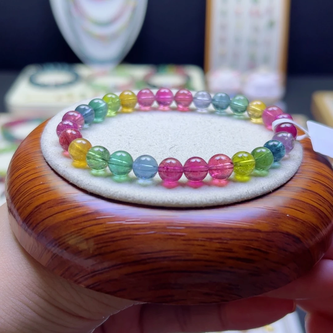 碧玺手链未镶嵌色标6.6mm