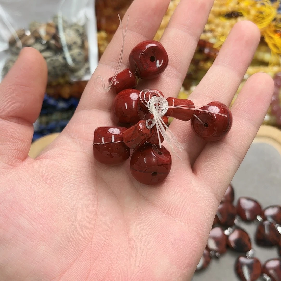 未镶嵌玛瑙/玉髓珠宝半成品卡18红石三通一套