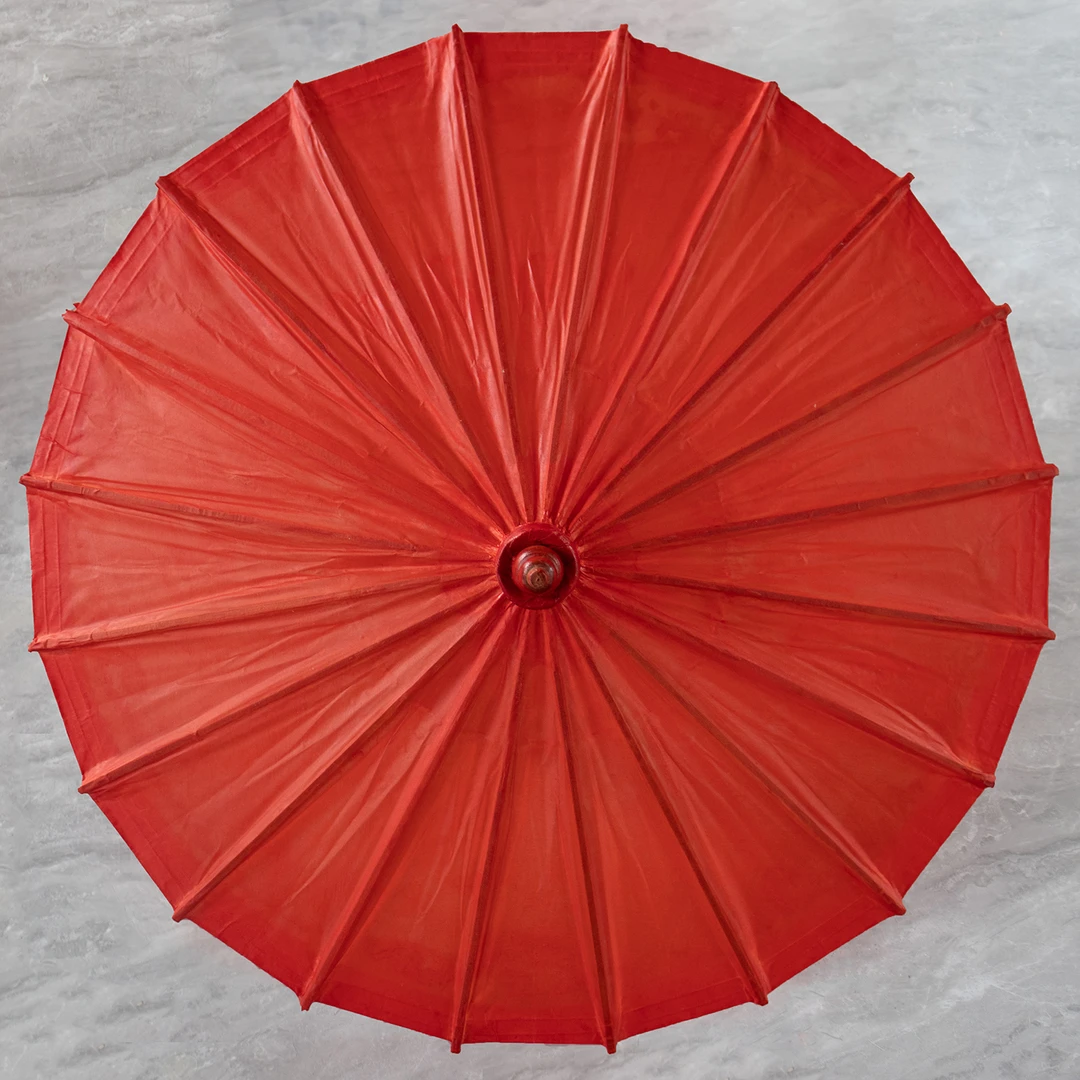古风婚伞纯红色满穿油纸伞防雨防晒女演出装饰道具婚庆伞桐油伞