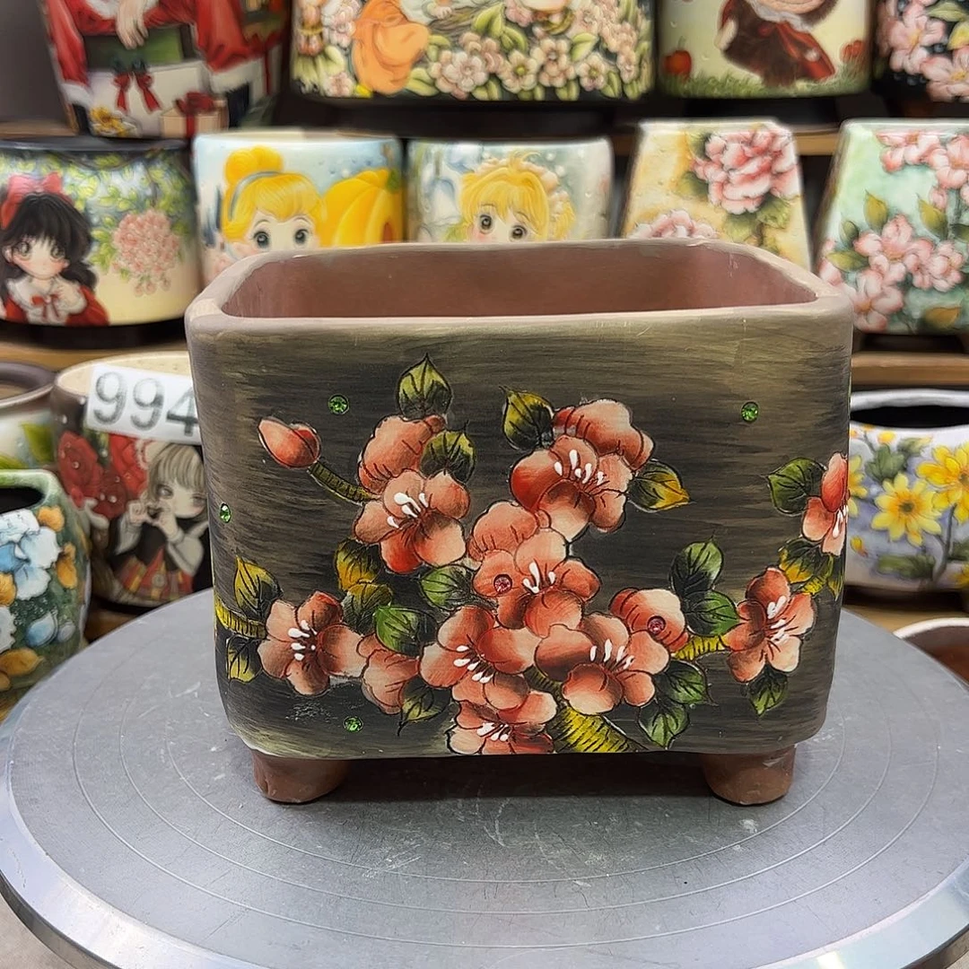 景德镇炫彩手绘口15*15.5高13.5