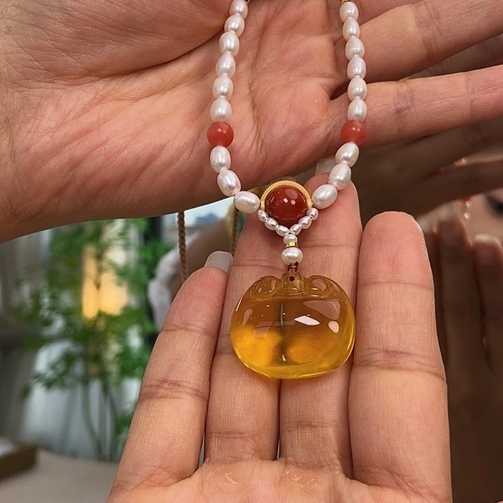 琥珀颈饰未镶嵌蜜蜡项链