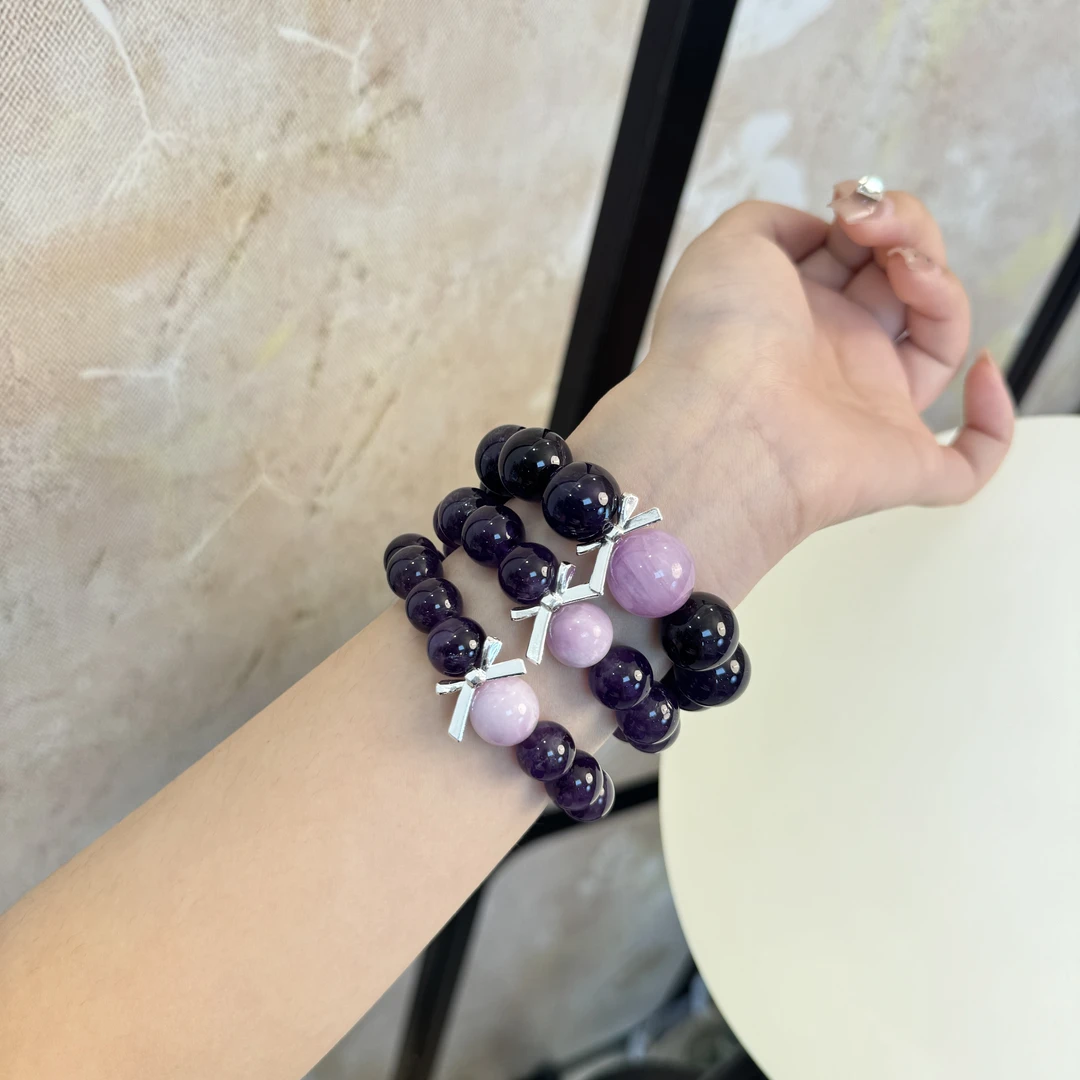 *罗曼蒂克*紫水晶紫锂辉手串手链（多样性发一）F3-2