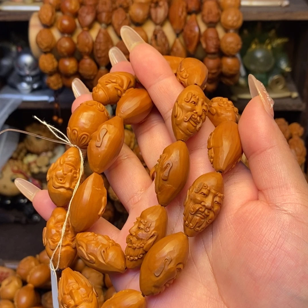橄榄核手串/手链铁核留刀痕十八罗汉