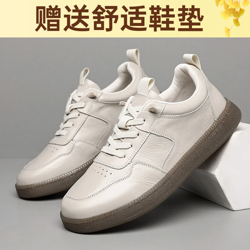 牛皮男士软皮透气舒适平底百搭休闲男款皮鞋德训鞋简约休闲男皮鞋