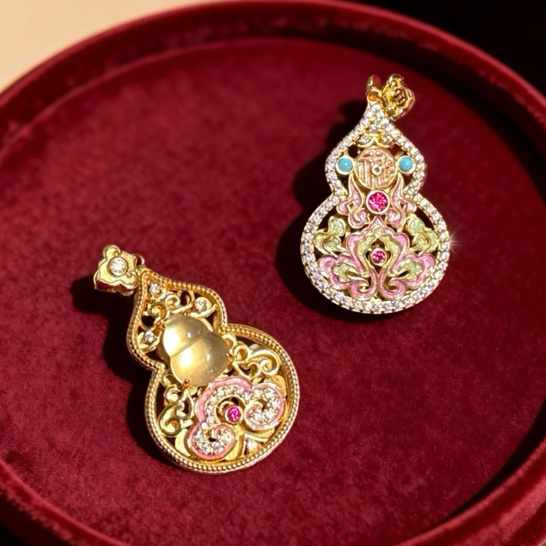 银吊坠 葫芦吊坠镶嵌饰品国风轻奢手链精致项链合集