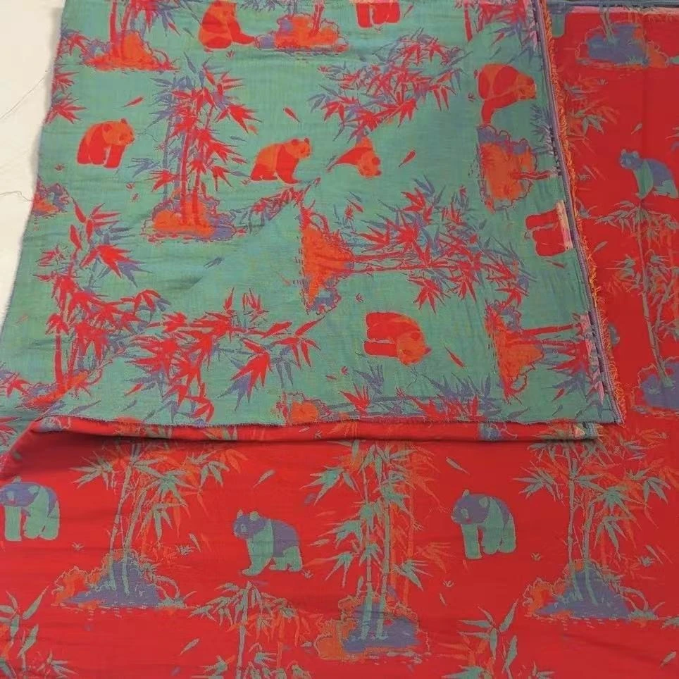 熊猫 大红  2.5米幅宽2.55米 纯棉双层纱面料 布头