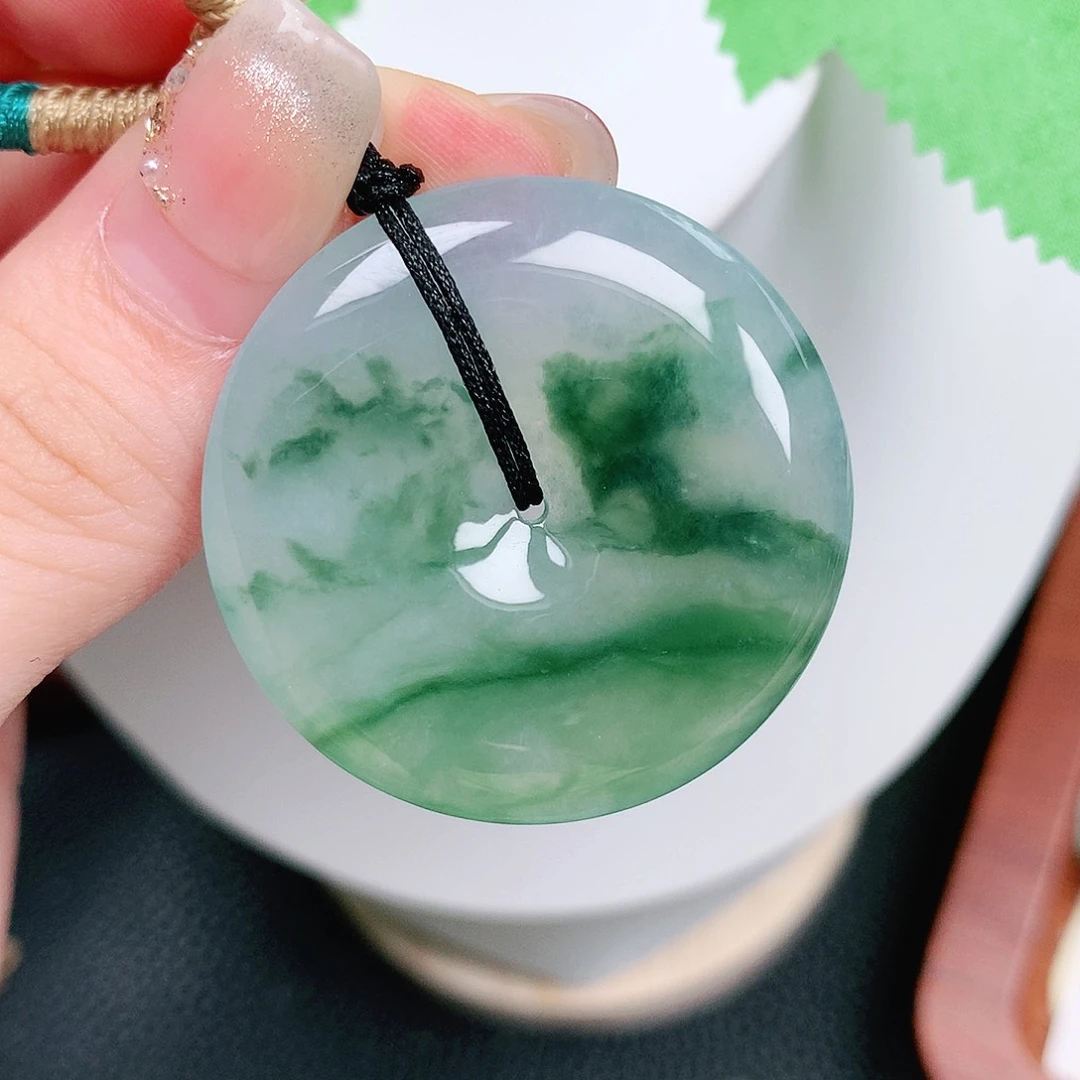 翡翠未镶嵌颈饰平安35.6-5.7