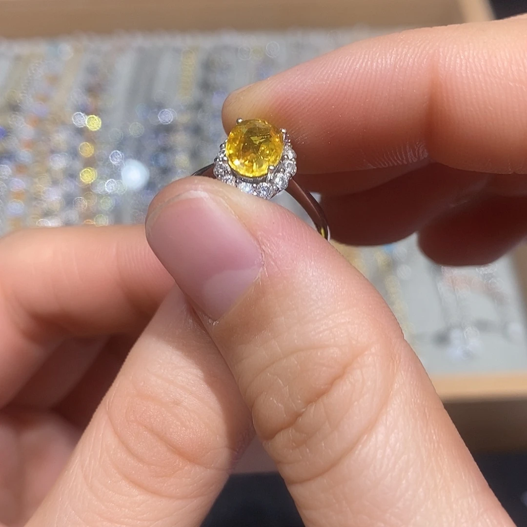 戒指银S925镶嵌蓝宝石