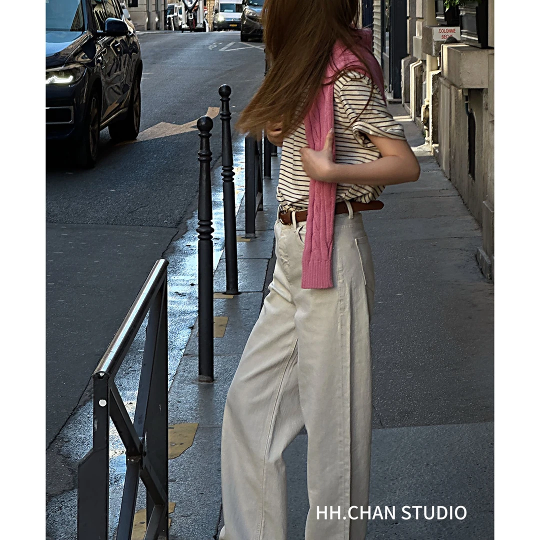 HH.CHAN“康龙白牛”100%美国进口康龙直筒休闲白牛仔裤HH53T37081