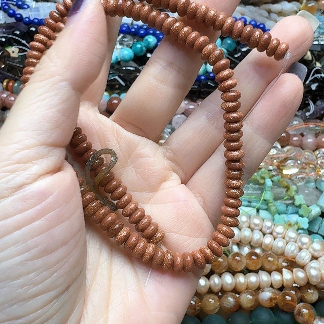 玛瑙/玉髓未镶嵌珠宝半成品一条6m金沙算盘