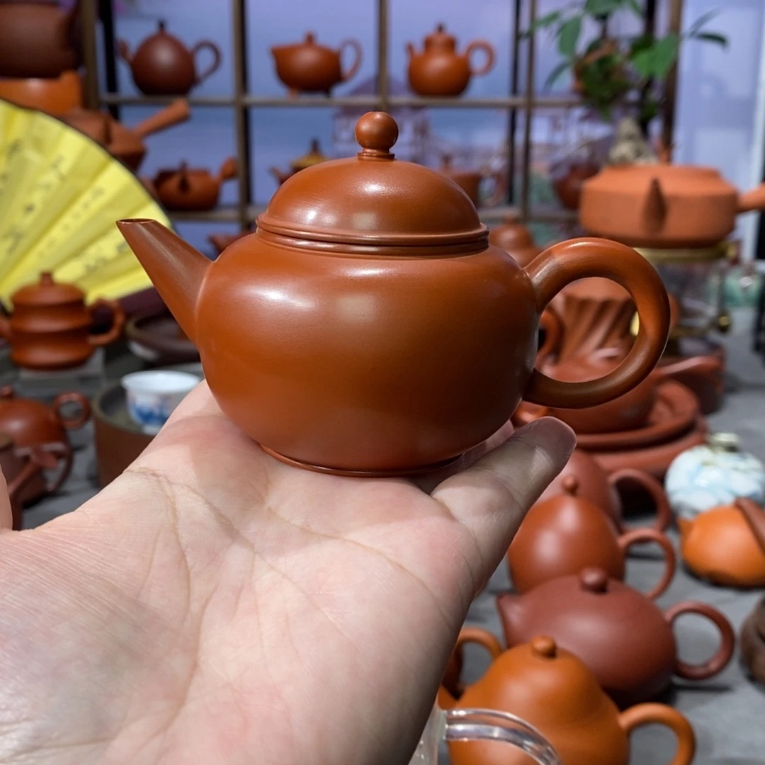 茶壶紫砂吴炫杰朱泥水平壶100cc