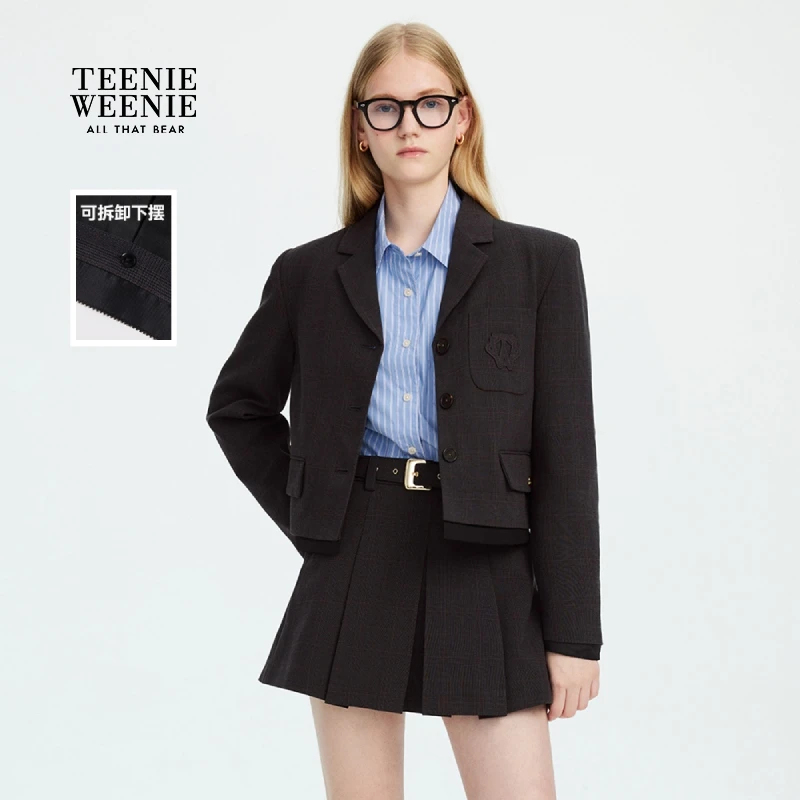 *TeenieWeenie小熊女装外套2025秋季复古下摆可拆卸女TTJK257801W