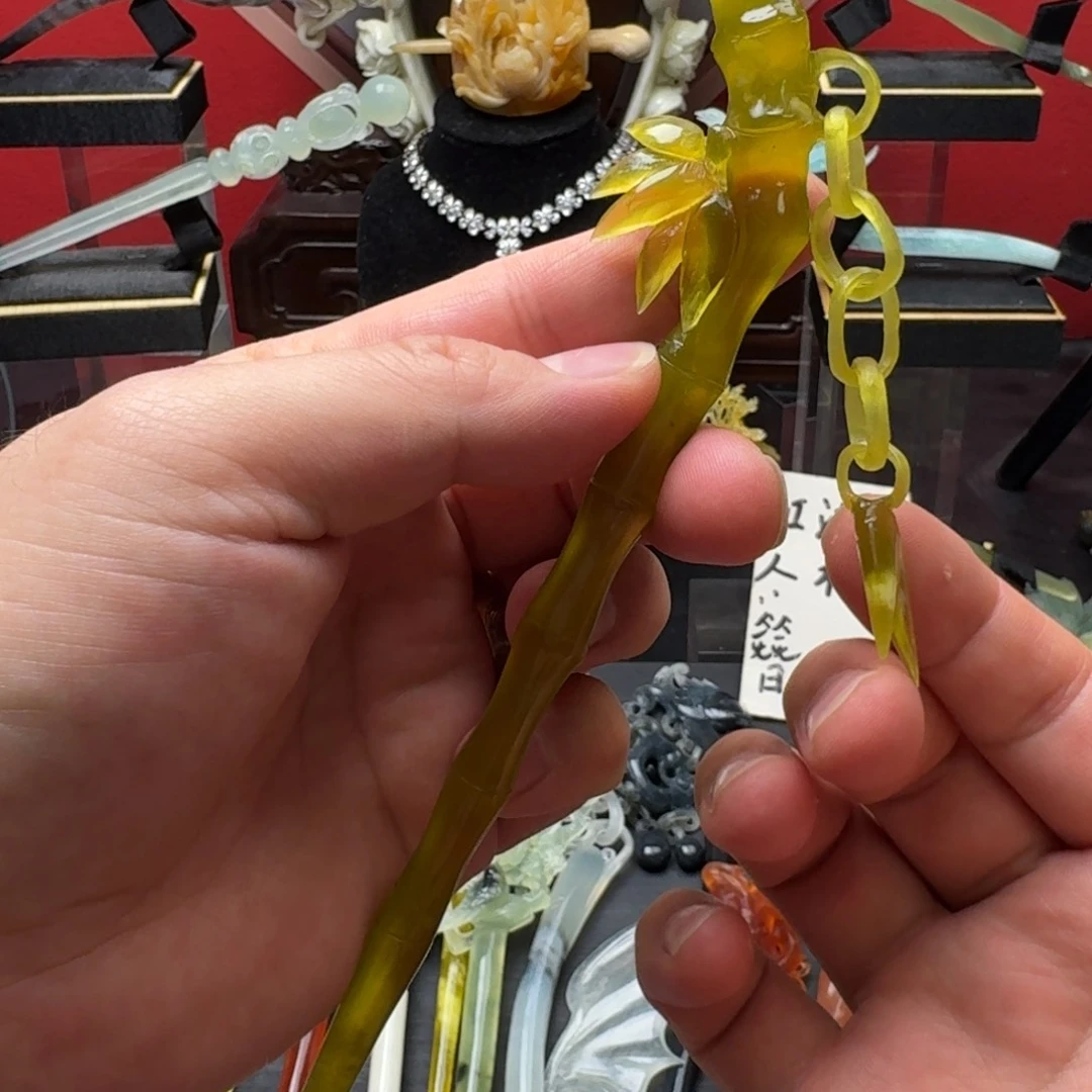 岫玉发饰未镶嵌明君玉簪就是好看