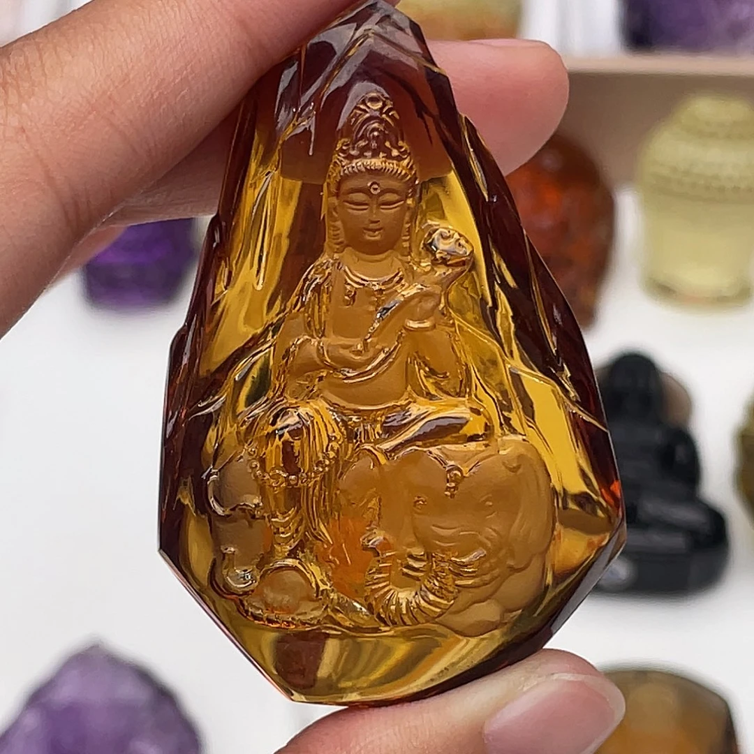 水晶未镶嵌颈饰定制吊坠普贤