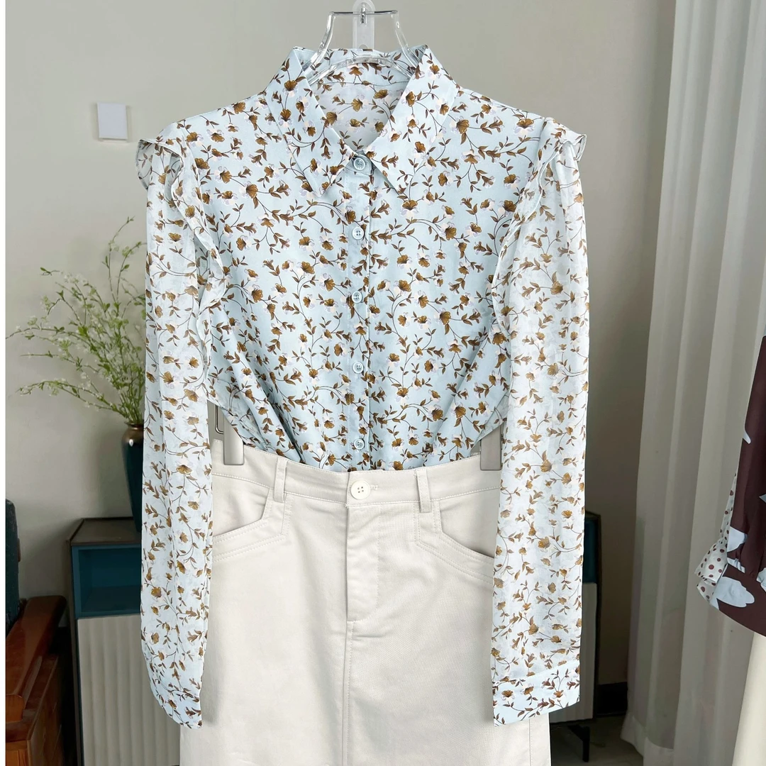 【春日】女士夏季长袖透气衬衫洋气显瘦气质新款防嗮度假爆款女上衣