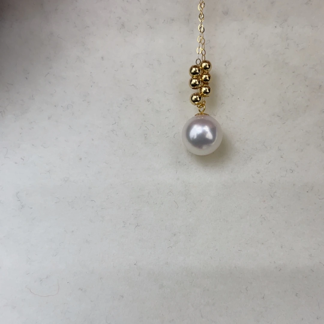 海水珍珠项链18K金镶嵌