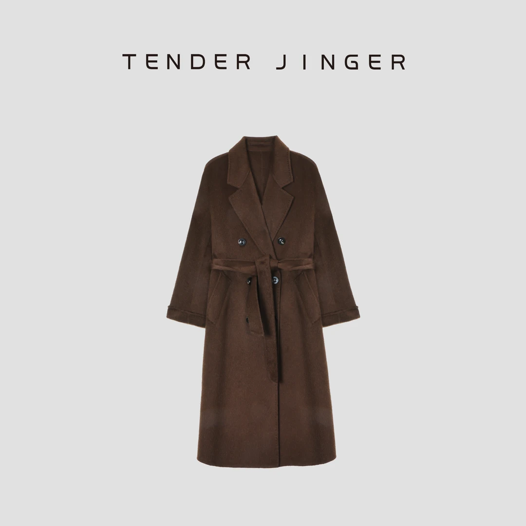 Tender Jinger｜气质双排扣骆驼绒双面呢大衣T54KLM50105