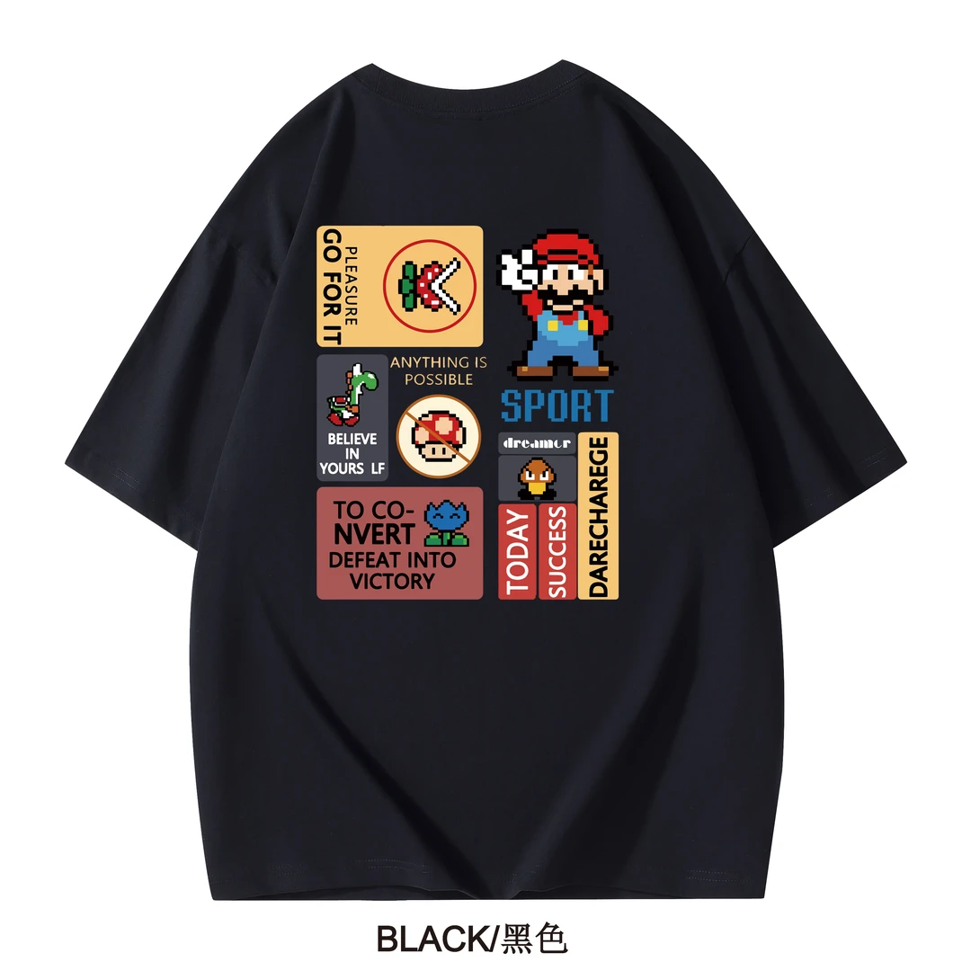 【JAY】ART桃心超级玛丽联名款圆领新款短袖T恤（555）