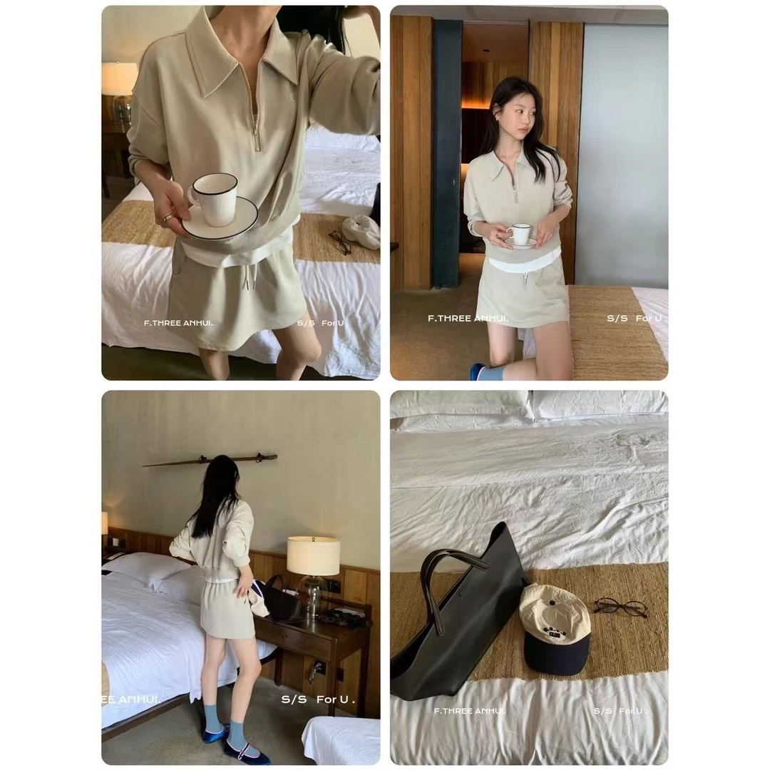 【NO退NO换】16077#三姐妹#被震惊到！上衣+半身裙(内安全裤)(两件套
