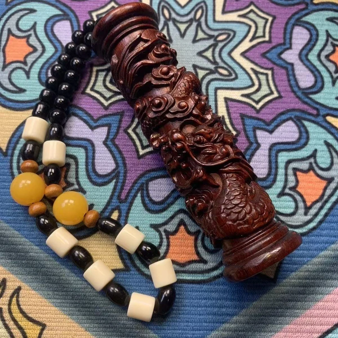 小叶紫檀盘龙柱-