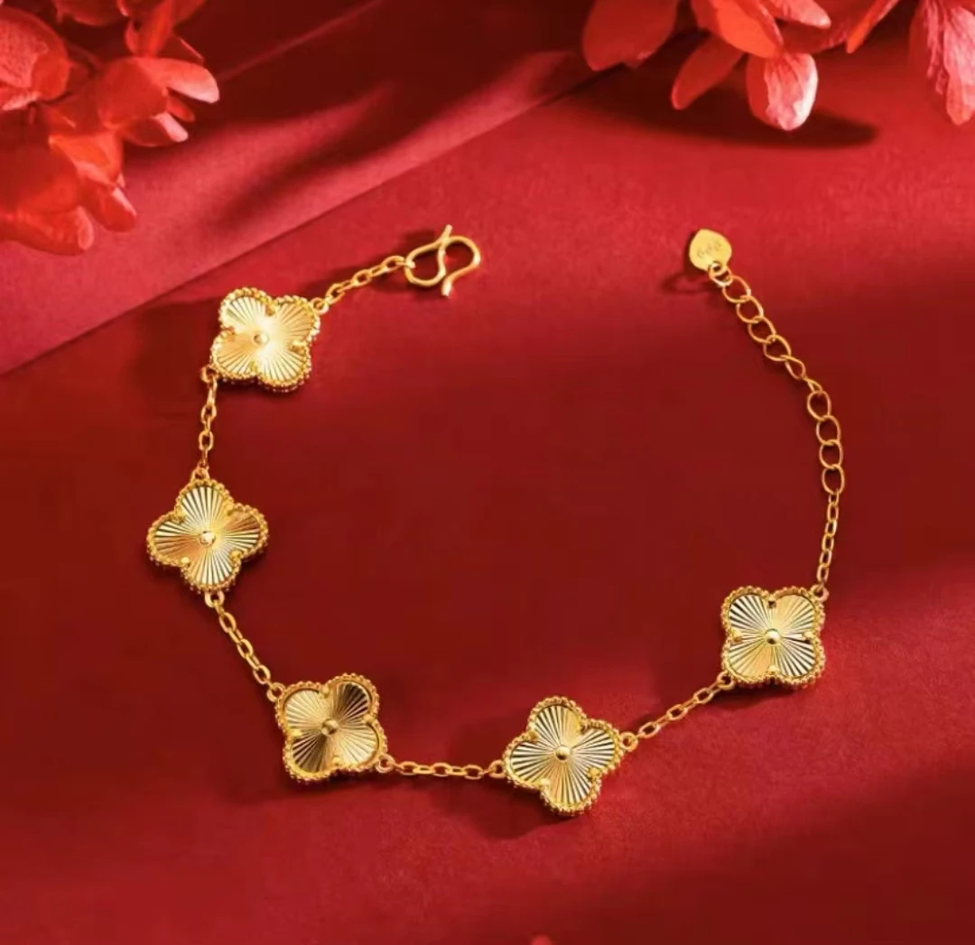 金色A809-金黄色精品时尚四叶草手链