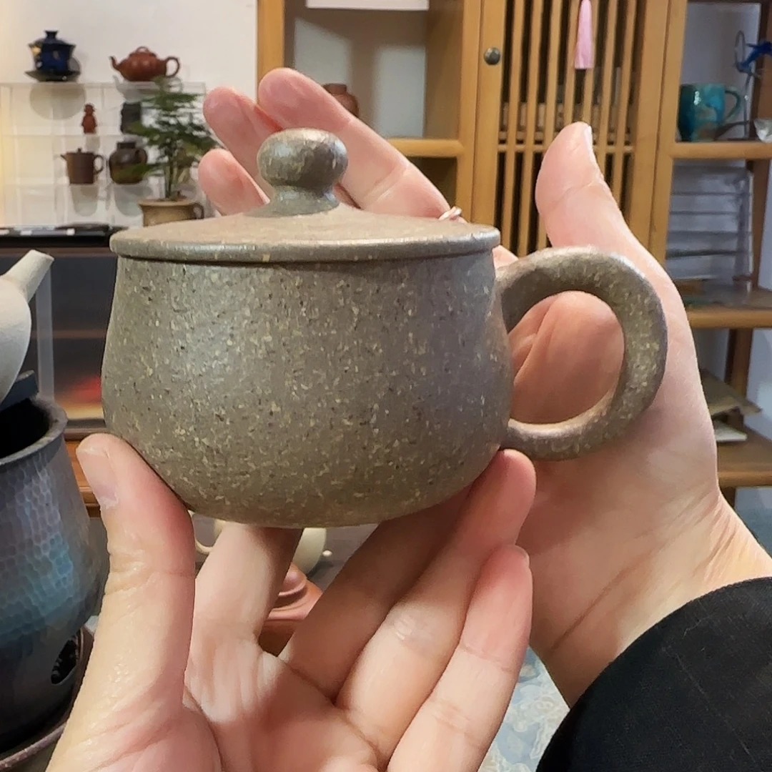 紫砂茶壶粗砂老段泥主人杯