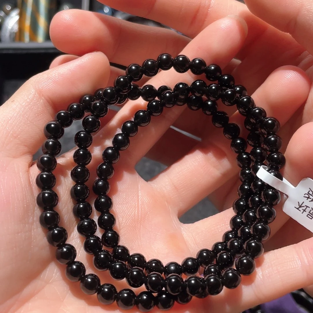 黑曜岩手链未镶嵌重****儿