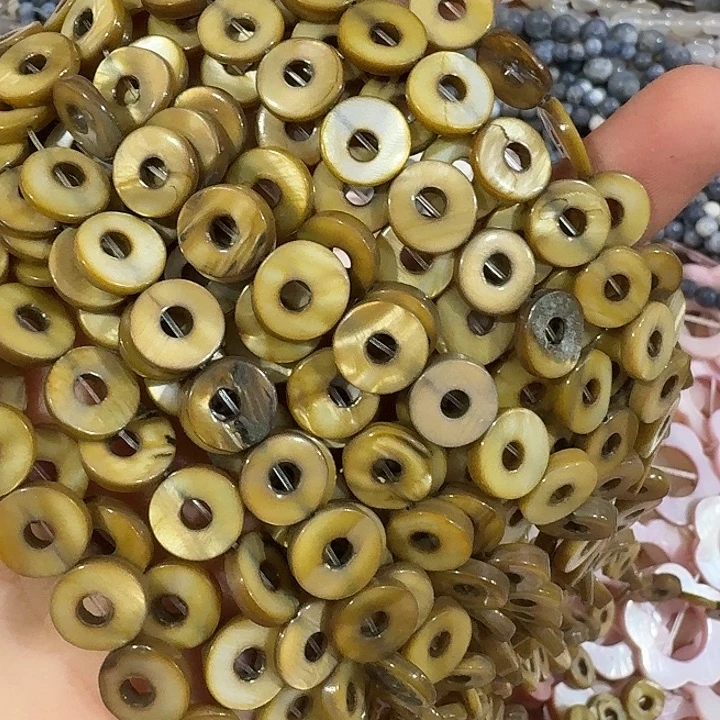 玛瑙/玉髓合金珠宝半成品3条黄色甜甜圈