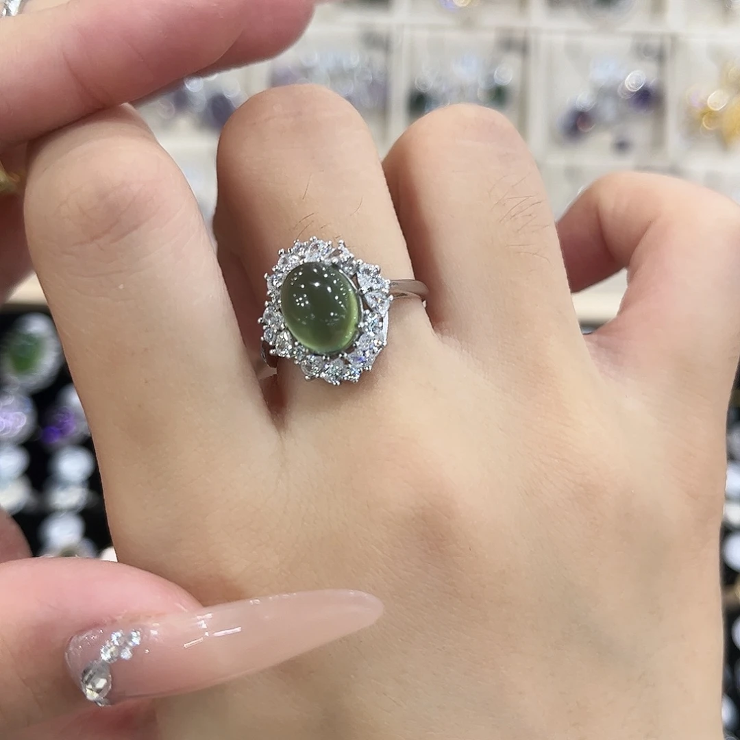 G***O岫玉银S925镶嵌戒指