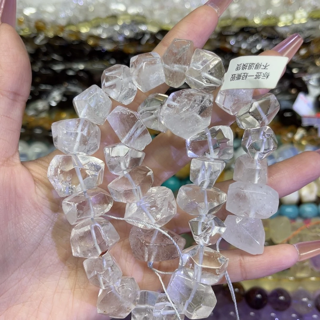 玛瑙/玉髓未镶嵌颈饰天然白水晶卡18到20长条