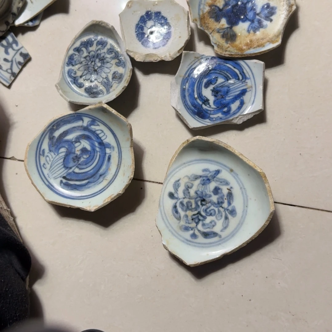 瓷片景德镇陶瓷碎片6片